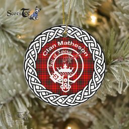 Matheson Clan Tartan Crest Badge Plaid Ornament Gift. Christmas Tree Ornament Tartan Ornament Great Christmas Ornaments Gift
