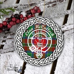 McCulloch Clan Tartan Crest Badge Plaid Ornament Gift. Christmas Tree Ornament Tartan Ornament Great Christmas Ornaments Gift