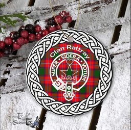 Rattray Clan Tartan Crest Badge Plaid Ornament Gift. Christmas Tree Ornament Tartan Ornament Great Christmas Ornaments Gift