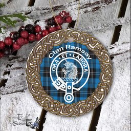 Ramsay Clan Tartan Crest Badge Plaid Ornament Gift. Christmas Tree Ornament Tartan Ornament Great Christmas Ornaments Gift