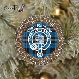 Ramsay Clan Tartan Crest Badge Plaid Ornament Gift. Christmas Tree Ornament Tartan Ornament Great Christmas Ornaments Gift