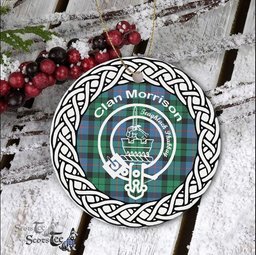 Morrison Clan Tartan Crest Badge Plaid Ornament Gift. Christmas Tree Ornament Tartan Ornament Great Christmas Ornaments Gift