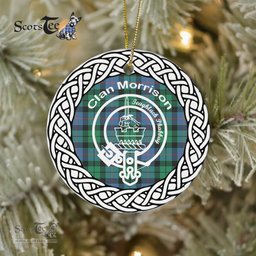 Morrison Clan Tartan Crest Badge Plaid Ornament Gift. Christmas Tree Ornament Tartan Ornament Great Christmas Ornaments Gift