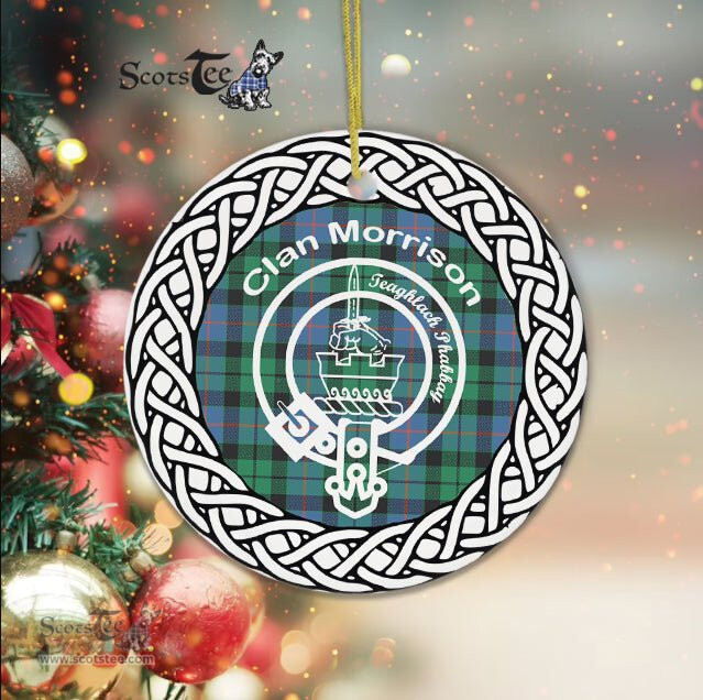 Morrison Clan Tartan Crest Badge Plaid Ornament Gift. Christmas Tree Ornament Tartan Ornament Great Christmas Ornaments Gift