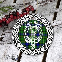 Rollo Clan Tartan Crest Badge Plaid Ornament Gift. Christmas Tree Ornament Tartan Ornament Great Christmas Ornaments Gift