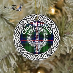 Morrison Morden Clan Tartan Crest Badge Plaid Ornament Gift. Christmas Tree Ornament Tartan Ornament Great Christmas Ornaments Gift