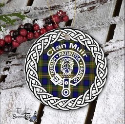 Muir Clan Tartan Crest Badge Plaid Ornament Gift. Christmas Tree Ornament Tartan Ornament Great Christmas Ornaments Gift