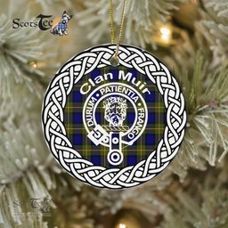 Muir Clan Tartan Crest Badge Plaid Ornament Gift. Christmas Tree Ornament Tartan Ornament Great Christmas Ornaments Gift