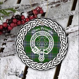 Pringle Clan Tartan Crest Badge Plaid Ornament Gift. Christmas Tree Ornament Tartan Ornament Great Christmas Ornaments Gift