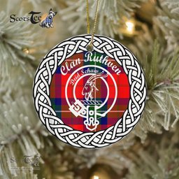 Ruthven Clan Tartan Crest Badge Plaid Ornament Gift. Christmas Tree Ornament Tartan Ornament Great Christmas Ornaments Gift
