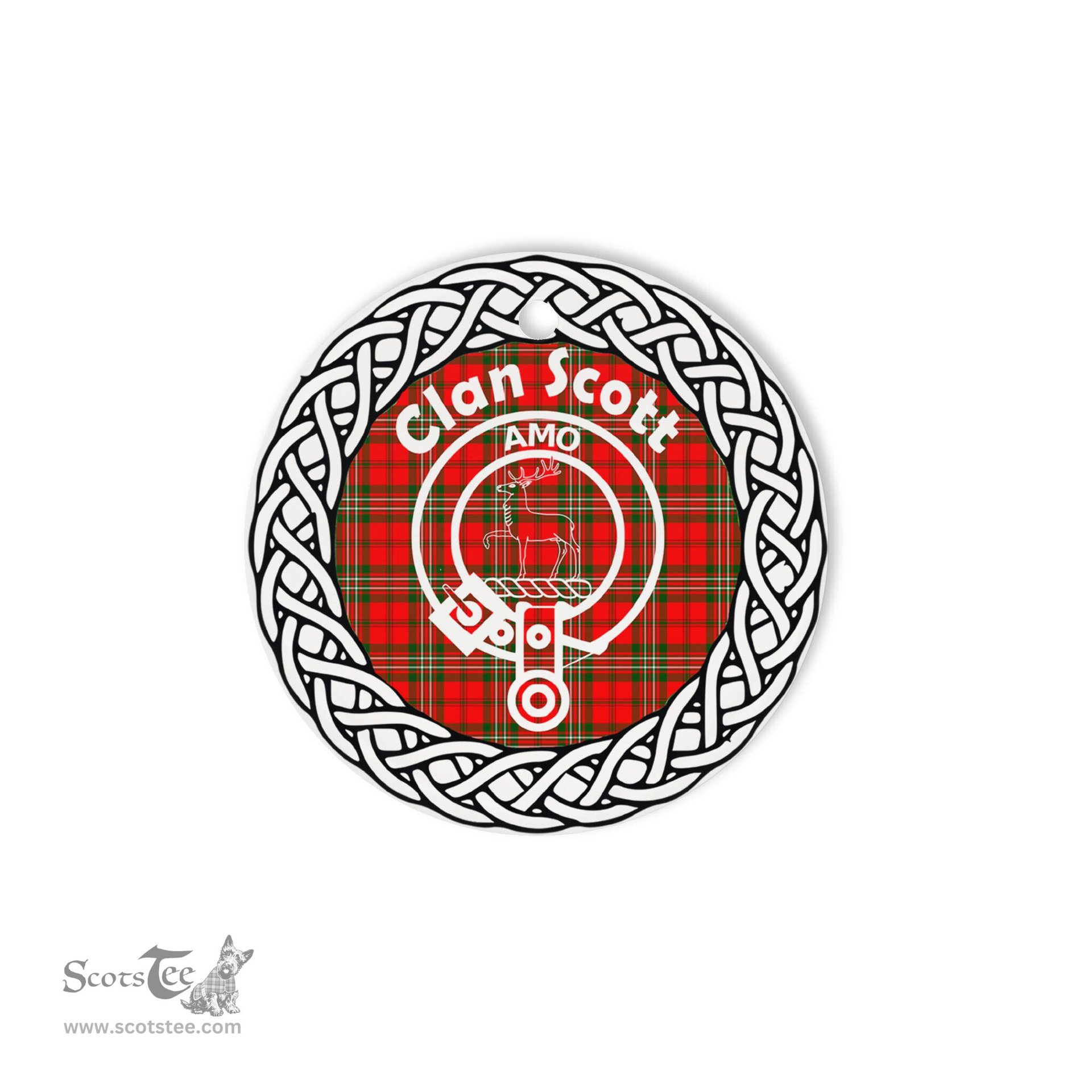 Scott Clan Tartan Crest Badge Plaid Ornament Gift. Christmas Tree Ornament Tartan Ornament Great Christmas Ornaments Gift