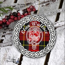 Wallace Clan Tartan Crest Badge Plaid Ornament Gift. Christmas Tree Ornament Tartan Ornament Great Christmas Ornaments Gift