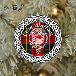 Wallace Clan Tartan Crest Badge Plaid Ornament Gift. Christmas Tree Ornament Tartan Ornament Great Christmas Ornaments Gift