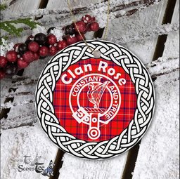 Rose Clan Tartan Crest Badge Plaid Ornament Gift. Christmas Tree Ornament Tartan Ornament Great Christmas Ornaments Gift
