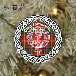 Somerville Clan Tartan Crest Badge Plaid Ornament Gift. Christmas Tree Ornament Tartan Ornament Great Christmas Ornaments Gift