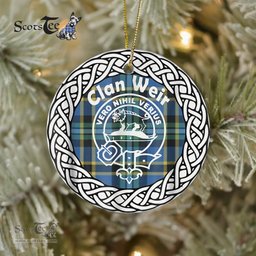 Weir Clan Tartan Crest Badge Plaid Ornament Gift. Christmas Tree Ornament Tartan Ornament Great Christmas Ornaments Gift