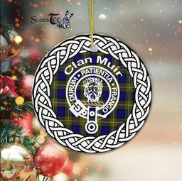 Muir Clan Tartan Crest Badge Plaid Ornament Gift. Christmas Tree Ornament Tartan Ornament Great Christmas Ornaments Gift
