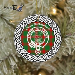 Middleton Clan Tartan Crest Badge Plaid Ornament Gift. Christmas Tree Ornament Tartan Ornament Great Christmas Ornaments Gift