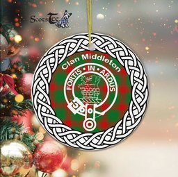 Middleton Clan Tartan Crest Badge Plaid Ornament Gift. Christmas Tree Ornament Tartan Ornament Great Christmas Ornaments Gift