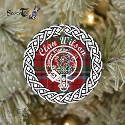 Wilson Clan Tartan Crest Badge Plaid Ornament Gift. Christmas Tree Ornament Tartan Ornament Great Christmas Ornaments Gift