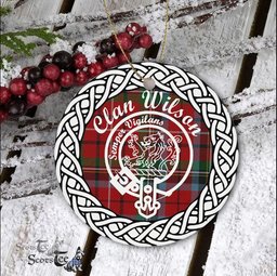 Wilson Clan Tartan Crest Badge Plaid Ornament Gift. Christmas Tree Ornament Tartan Ornament Great Christmas Ornaments Gift