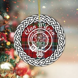Wilson Clan Tartan Crest Badge Plaid Ornament Gift. Christmas Tree Ornament Tartan Ornament Great Christmas Ornaments Gift