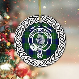 Oliphant Clan Tartan Crest Badge Plaid Ornament Gift. Christmas Tree Ornament Tartan Ornament Great Christmas Ornaments Gift
