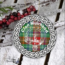 Muirhead Clan Tartan Crest Badge Plaid Ornament Gift. Christmas Tree Ornament Tartan Ornament Great Christmas Ornaments Gift