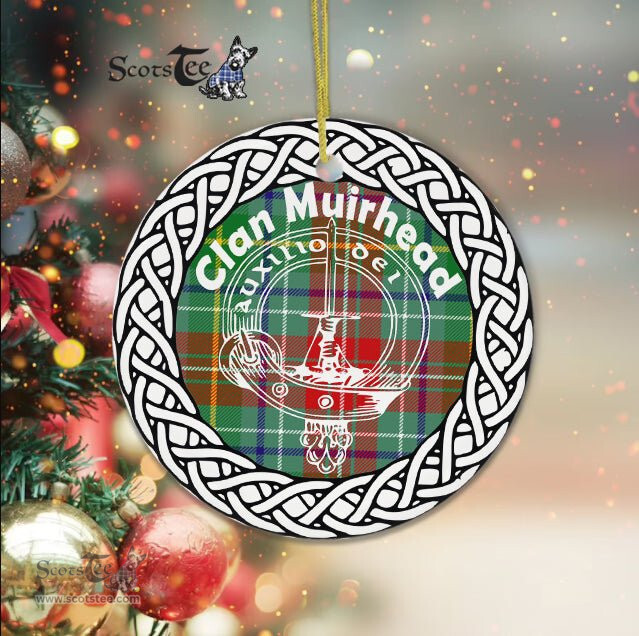 Muirhead Clan Tartan Crest Badge Plaid Ornament Gift. Christmas Tree Ornament Tartan Ornament Great Christmas Ornaments Gift