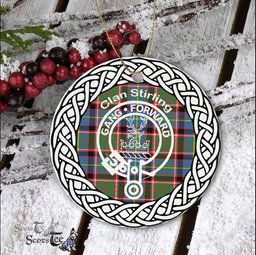 Stirling Clan Tartan Crest Badge Plaid Ornament Gift. Christmas Tree Ornament Tartan Ornament Great Christmas Ornaments Gift