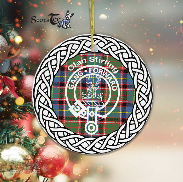 Stirling Clan Tartan Crest Badge Plaid Ornament Gift. Christmas Tree Ornament Tartan Ornament Great Christmas Ornaments Gift