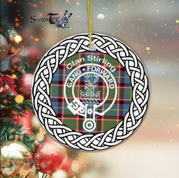 Stirling Clan Tartan Crest Badge Plaid Ornament Gift. Christmas Tree Ornament Tartan Ornament Great Christmas Ornaments Gift
