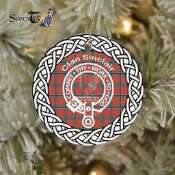 Sinclair Clan Tartan Crest Badge Plaid Ornament Gift. Christmas Tree Ornament Tartan Ornament Great Christmas Ornaments Gift
