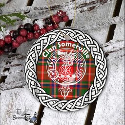 Somerville Clan Tartan Crest Badge Plaid Ornament Gift. Christmas Tree Ornament Tartan Ornament Great Christmas Ornaments Gift