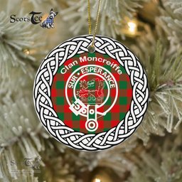 Moncreiffe Clan Tartan Crest Badge Plaid Ornament Gift. Christmas Tree Ornament Tartan Ornament Great Christmas Ornaments Gift