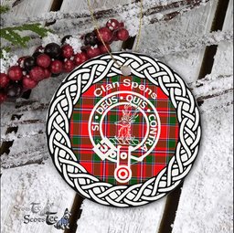 Spens Clan Tartan Crest Badge Plaid Ornament Gift. Christmas Tree Ornament Tartan Ornament Great Christmas Ornaments Gift