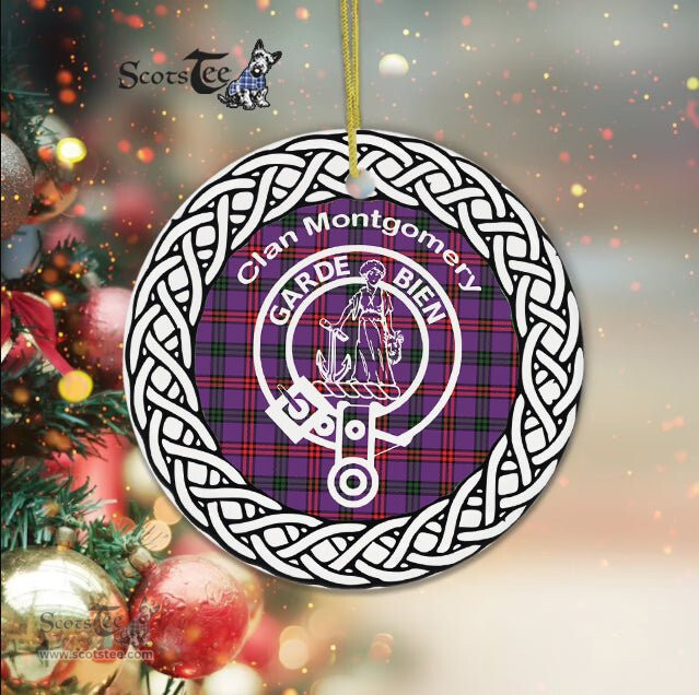 Montgomery Clan Tartan Crest Badge Plaid Ornament Gift. Christmas Tree Ornament Tartan Ornament Great Christmas Ornaments Gift