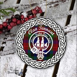 Tennant Clan Tartan Crest Badge Plaid Ornament Gift. Christmas Tree Ornament Tartan Ornament Great Christmas Ornaments Gift