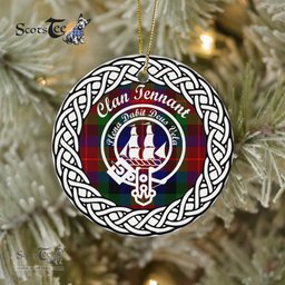 Tennant Clan Tartan Crest Badge Plaid Ornament Gift. Christmas Tree Ornament Tartan Ornament Great Christmas Ornaments Gift