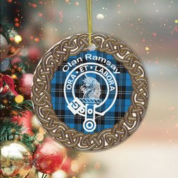 Ramsay Clan Tartan Crest Badge Plaid Ornament Gift. Christmas Tree Ornament Tartan Ornament Great Christmas Ornaments Gift