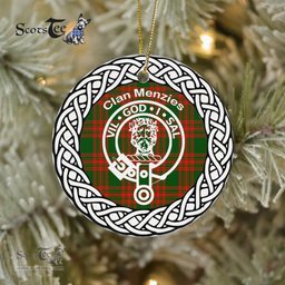 Menzies Clan Tartan Crest Badge Plaid Ornament Gift. Christmas Tree Ornament Tartan Ornament Great Christmas Ornaments Gift