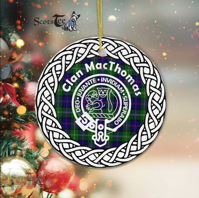 MacThomas Clan Tartan Crest Badge Plaid Ornament Gift. Christmas Tree Ornament Tartan Ornament Great Christmas Ornaments Gift