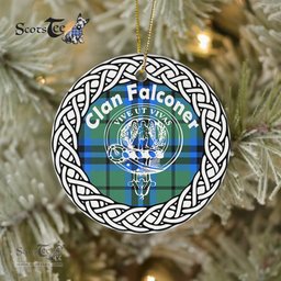 Falconer Clan Tartan Crest Badge Plaid Ornament Gift. Christmas Tree Ornament Tartan Ornament Great Christmas Ornaments Gift