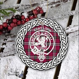 Little Clan Tartan Crest Badge Plaid Ornament Gift. Christmas Tree Ornament Tartan Ornament Great Christmas Ornaments Gift