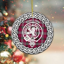 Little Clan Tartan Crest Badge Plaid Ornament Gift. Christmas Tree Ornament Tartan Ornament Great Christmas Ornaments Gift