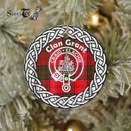 Grant Clan Tartan Crest Badge Plaid Ornament Gift. Christmas Tree Ornament Tartan Ornament Great Christmas Ornaments Gift