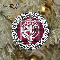 Little Clan Tartan Crest Badge Plaid Ornament Gift. Christmas Tree Ornament Tartan Ornament Great Christmas Ornaments Gift