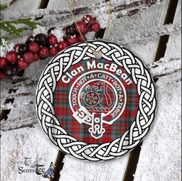 MacBean Clan Tartan Crest Badge Plaid Ornament Gift. Christmas Tree Ornament Tartan Ornament Great Christmas Ornaments Gift