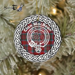 MacBean Clan Tartan Crest Badge Plaid Ornament Gift. Christmas Tree Ornament Tartan Ornament Great Christmas Ornaments Gift