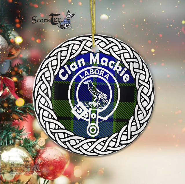 MacKie Clan Tartan Crest Badge Plaid Ornament Gift. Christmas Tree Ornament Tartan Ornament Great Christmas Ornaments Gift